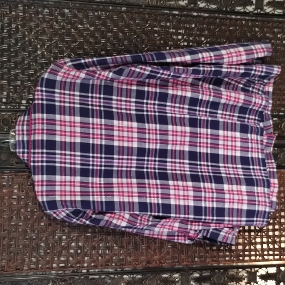 Victoria's Secret PJ Set Size L Flannel Pink Purple Pockets On Top - Picture 5 of 10